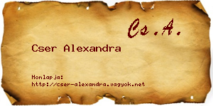 Cser Alexandra névjegykártya